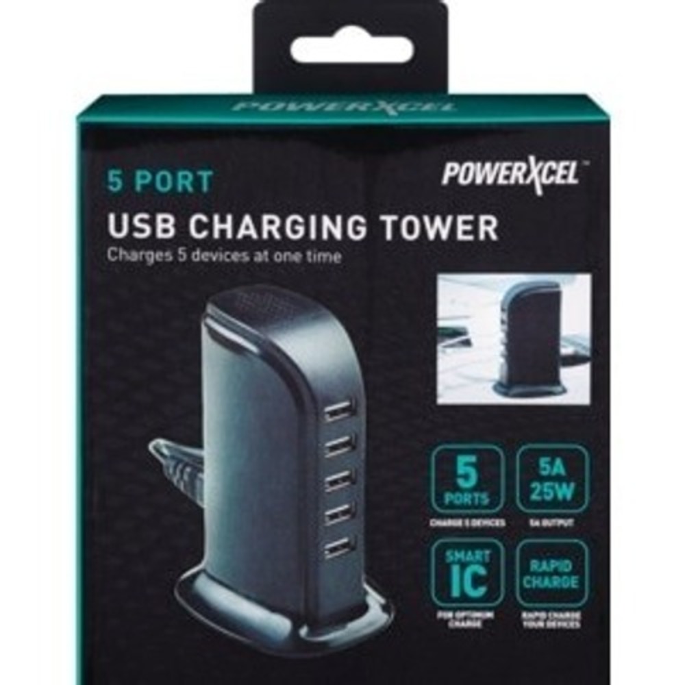 Powerxcel 5 Port USB Charging Tower